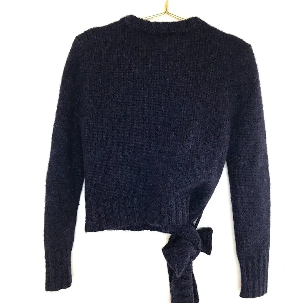 Ajaie Alaie  Purple Wrap Sweater XS Crew Neck Alpaca Wool